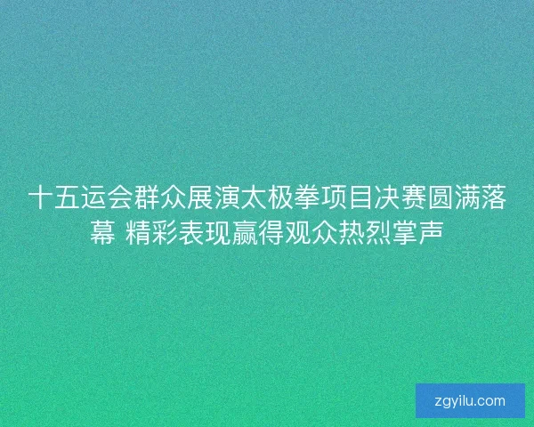 十五运会群众展演太极拳项目决赛圆满落幕 精彩表现赢得观众热烈掌声