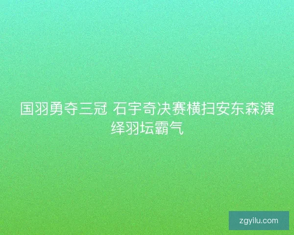 国羽勇夺三冠 石宇奇决赛横扫安东森演绎羽坛霸气 国羽勇夺三冠 石宇奇决赛横扫安东森演绎羽坛霸气